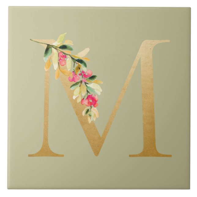 Azeite de fundo antigo ouro M floral (Frente)