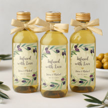 Azeite Infusado com Amor Favor de Casamento Rústic