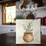 Azeitona em Aquarelas de Plantação Rústica<br><div class="desc">Azeitonas e ramos de design num pote de lavoura rústico sobre fundo falso. Combine e combine com outros azulejos para criar o seu aspecto perfeito. 100% de satisfação do cliente com o "Zazzle" todos os dias.</div>