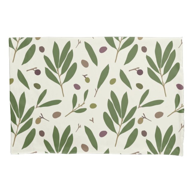 Azeitonas e ramos minimalistas - padrão uniforme. (Frente)