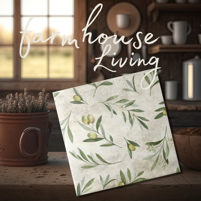 Azeitonas Russas Vintage Toscânia Aquarelas Neutra (Criador carregado)