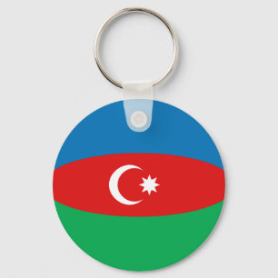 Azerbaijão Fisheye Flag Chaveiro