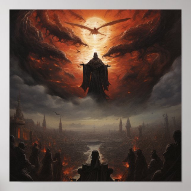 Azrael Floating Acima do Poster de Humanidade - Mí (Frente)