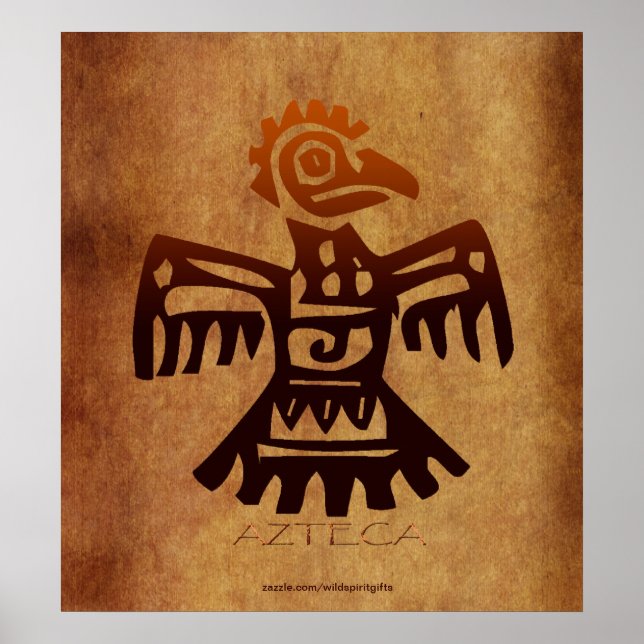 AZTEC ~ Amaranth Mexicano Bird Spirit Art Poster (Frente)