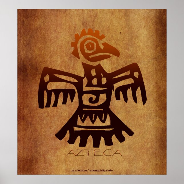 AZTEC ~ Amaranth Mexicano Bird Spirit Art Poster (Frente)