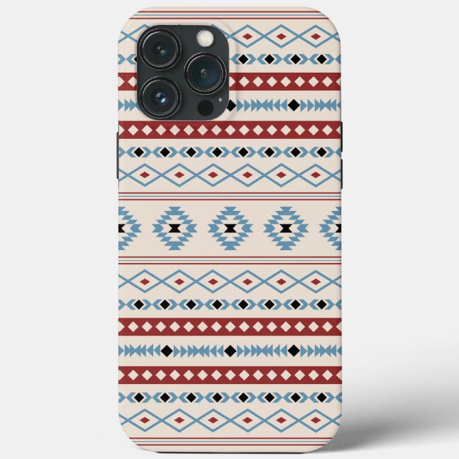 Aztec Creme Blk Azul Azul Azul Padrão Misturado (Verso)