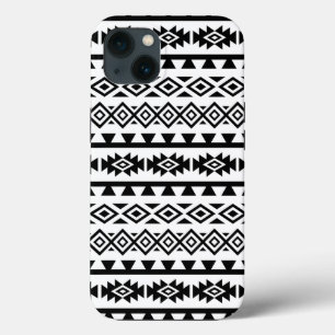 Aztec Estilizou Grande Padrão II Preto em Branco