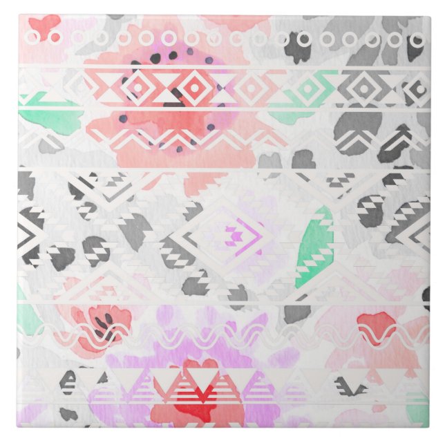 Aztec fole pastel, de cor branca (Frente)