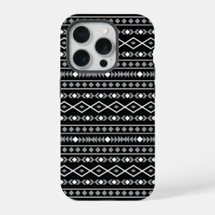 Aztec Formas Padrão Cinza Branca Preta