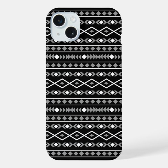 Aztec Formas Padrão Cinza Branca Preta (Verso)