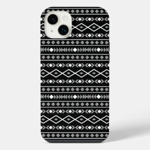 Aztec Formas Padrão Cinza Branca Preta