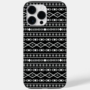 Aztec Formas Padrão Cinza Branca Preta