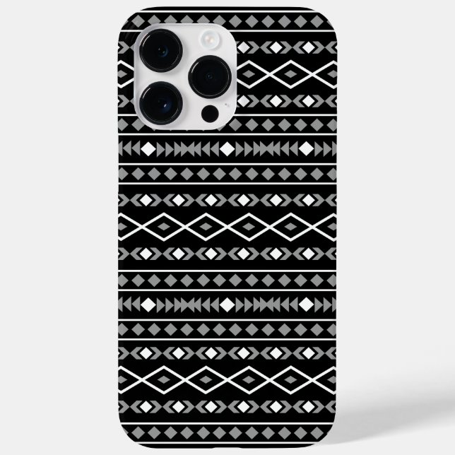 Aztec Formas Padrão Cinza Branca Preta (Verso)
