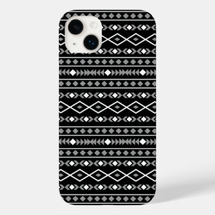 Aztec Formas Padrão Cinza Branca Preta