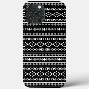 Aztec Formas Padrão Cinza Preto Branco