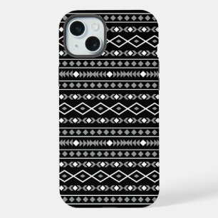Aztec Formas Padrão Cinza Preto Branco