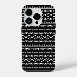 Aztec Formas Padrão Cinza Preto Branco