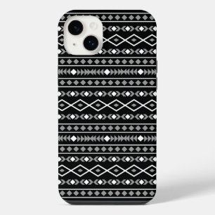 Aztec Formas Padrão Cinza Preto Branco