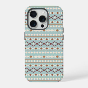 Aztec Formas Padrão Rastreamento Creme Azul-Teal