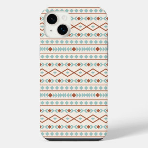 Aztec Formas Padrão Rust Teal Cream