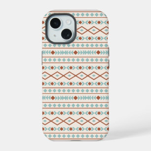 Aztec Formas Padrão Rust Teal Cream