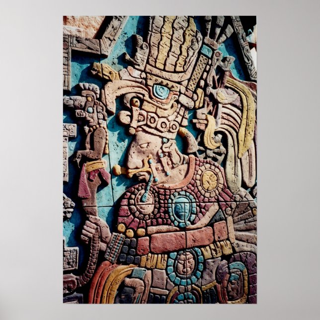 Aztec Inca High Priest Pyramid Art Poster (Frente)