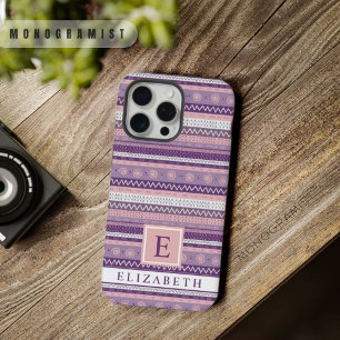 Aztec Rosa Roxo Branco Roxo Claro Personalizável