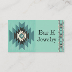 Aztec Standard Teal, Cartão de visita de 3,5" x 2,