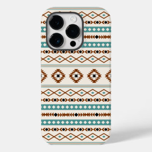 Aztec Teal Terracotta Black Cream Padrão Misto