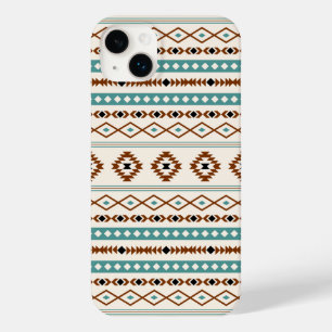 Aztec Teal Terracotta Black Cream Padrão Misto