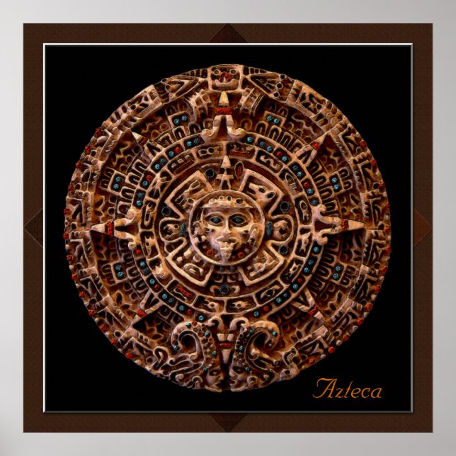"AZTECA" Arte de Impressão do Calendário Solar Mai (Frente)