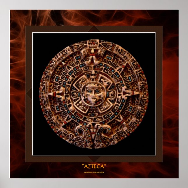 AZTECA ~ Maian - Impressão de Arte do Calendário S (Frente)