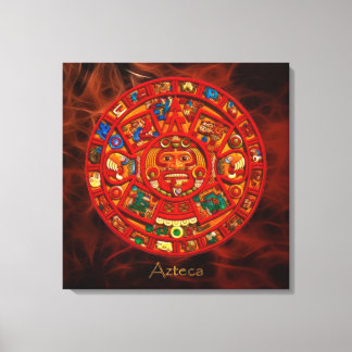 AZTECA ~ Mayan - Aztec Sun Calendar Art Impressão