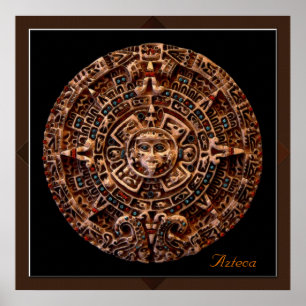 "AZTECA" Mayan Sun Calender Art Impressão