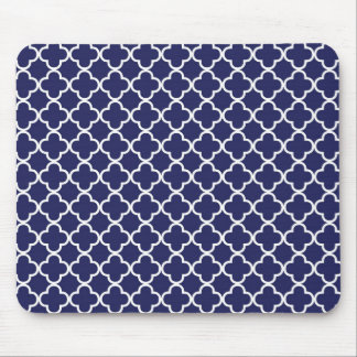 Azuis marinhos Quatrefoil Mousepad