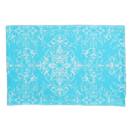 Azul Água Brilhante Damasco Duplo Estilo Vitoriano