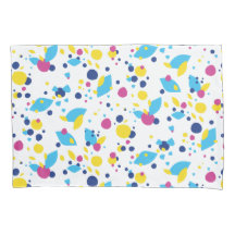 Azul Amarelo Rosa Diversão Fluxo Padrão Abstrato M