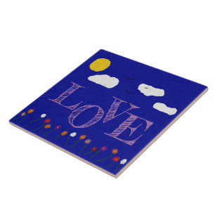 Azul ao ar livre, AMOR Grande Azulejo Cerâmico