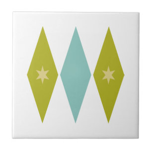 Azul Aqua Verde Amarelo Diamantes Estrelas Meados 