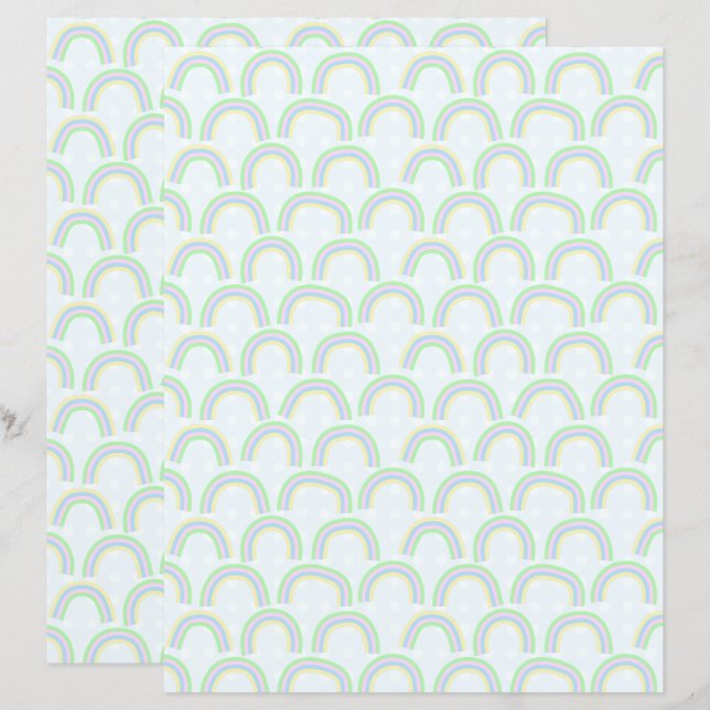 Azul-arco-íris Pastel (Frente/Verso)