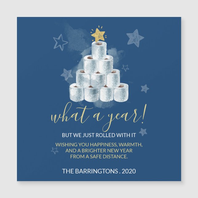 Azul-árvore de Natal de Papel de Banheiro Personal (Frente)