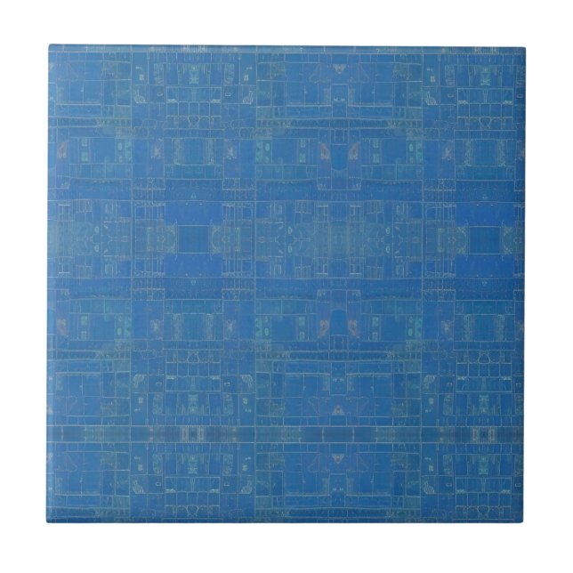 Azul azure turquesa desenho geométrico vozes de ga (Frente)