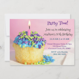 Azul-balão cor-de-rosa Convite de Aniversário do c