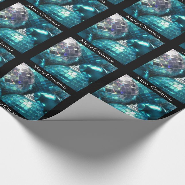 Azul Balas Feliz Papel de embrulho de Natal preto (Ponta)