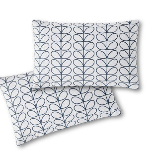 Azul-baleia-tronco linear e branco por Orla Kiely