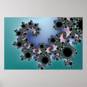 Azul bebê - Poster Fractal