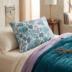 Azul Boho Estampa Floral Vintage