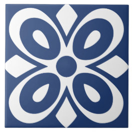 Azul branco abstrato floral geométrico