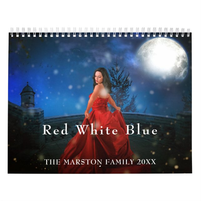 Azul branco vermelho, calendário de 12 (Capa)