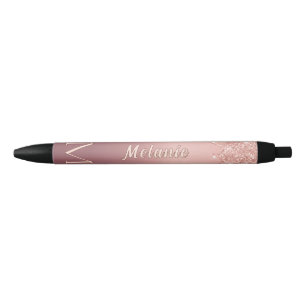 Azul Caneta brilhante Dourada rosa com letra e nome per